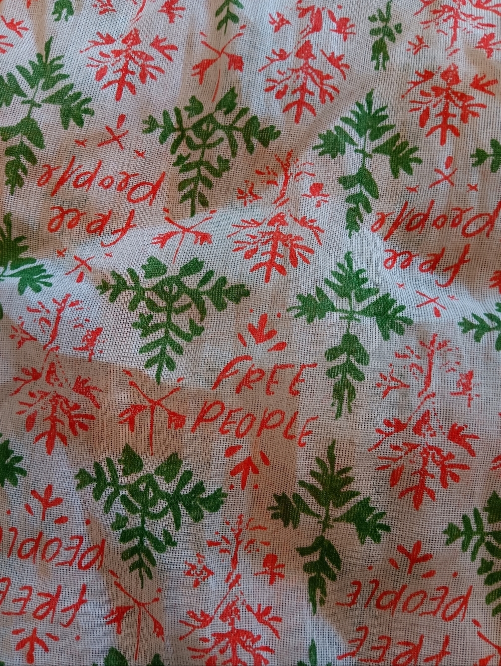 Free People Lightweight Floral Print Tote Bag in Green & Coral - Picture 3 of 4